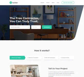 a screenshot of the buildr website explaining how to hire a contractor within their platform